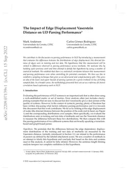 The Impact of Edge Displacement Vaserstein Distance on UD Parsing
  Performance