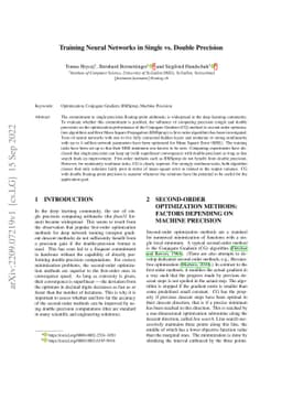 Training Neural Networks in Single vs Double Precision