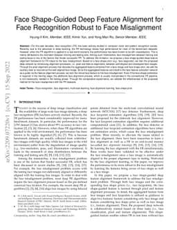 Face Shape-Guided Deep Feature Alignment for Face Recognition Robust to
  Face Misalignment