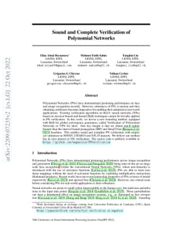Sound and Complete Verification of Polynomial Networks