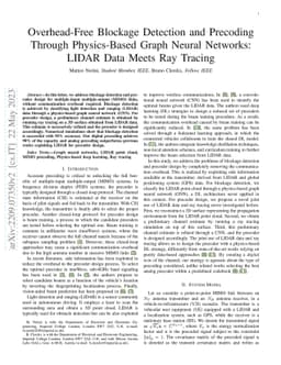 Overhead-Free Blockage Detection and Precoding Through Physics-Based
  Graph Neural Networks: LIDAR Data Meets Ray Tracing