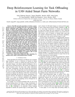 Deep Reinforcement Learning for Task Offloading in UAV-Aided Smart Farm
  Networks
