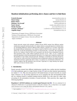 Random initialisations performing above chance and how to find them