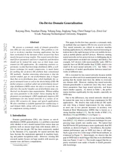 On-Device Domain Generalization