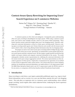 Context-Aware Query Rewriting for Improving Users' Search Experience on
  E-commerce Websites