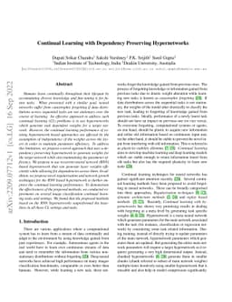 Continual Learning with Dependency Preserving Hypernetworks