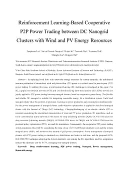 Reinforcement Learning-Based Cooperative P2P Power Trading between DC
  Nanogrid Clusters with Wind and PV Energy Resources