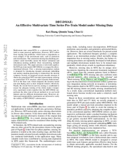 DBT-DMAE: An Effective Multivariate Time Series Pre-Train Model under
  Missing Data