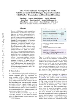 The Whole Truth and Nothing But the Truth: Faithful and Controllable
  Dialogue Response Generation with Dataflow Transduction and Constrained
  Decoding