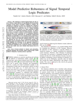 Model Predictive Robustness of Signal Temporal Logic Predicates