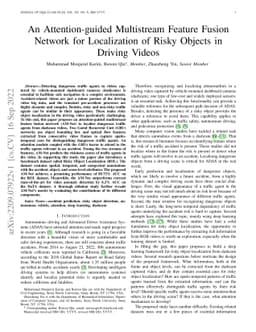 An Attention-guided Multistream Feature Fusion Network for Localization
  of Risky Objects in Driving Videos