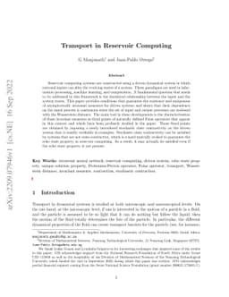 Transport in reservoir computing