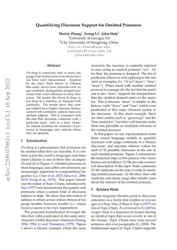 Quantifying Discourse Support for Omitted Pronouns