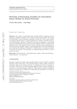 Detection of Interacting Variables for Generalized Linear Models via
  Neural Networks