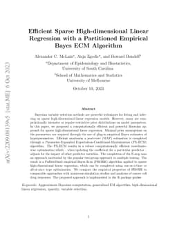 Sparse high-dimensional linear regression with a partitioned empirical
  Bayes ECM algorithm