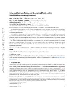 Enhanced Fairness Testing via Generating Effective Initial Individual
  Discriminatory Instances