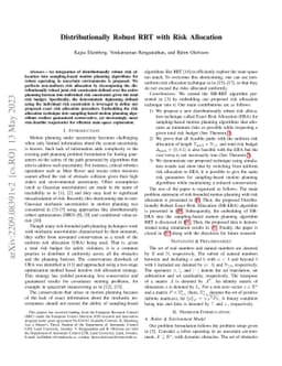 Distributionally Robust RRT with Risk Allocation