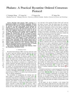 Phalanx: A Practical Byzantine Ordered Consensus Protocol