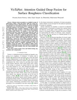 VisTaNet: Attention Guided Deep Fusion for Surface Roughness
  Classification
