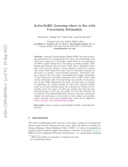 ActiveNeRF: Learning where to See with Uncertainty Estimation