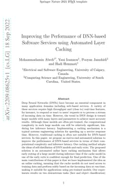 Improving the Performance of DNN-based Software Services using Automated
  Layer Caching