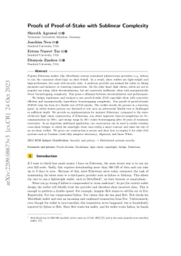 Proofs of Proof-of-Stake with Sublinear Complexity