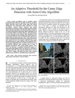 An Adaptive Threshold for the Canny Edge Detection with Actor-Critic
  Algorithm