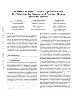DINOMO: An Elastic, Scalable, High-Performance Key-Value Store for
  Disaggregated Persistent Memory (Extended Version)