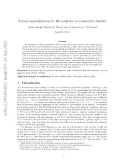 Normal approximation for the posterior in exponential families