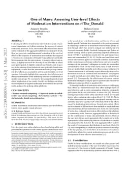 One of Many: Assessing User-level Effects of Moderation Interventions on
  r/The_Donald