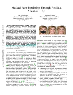Masked Face Inpainting Through Residual Attention UNet