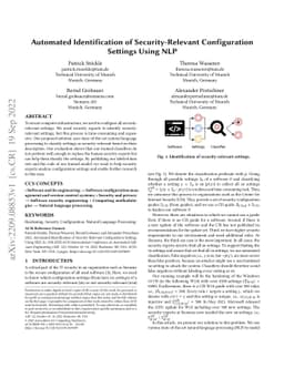 Automated Identification of Security-Relevant Configuration Settings
  Using NLP