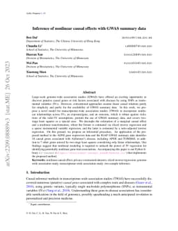 Inference of nonlinear causal effects with GWAS summary data