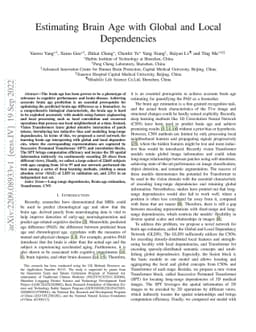Estimating Brain Age with Global and Local Dependencies