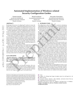 Automated Implementation of Windows-related Security-Configuration
  Guides