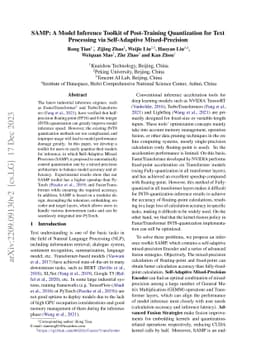 SAMP: A Model Inference Toolkit of Post-Training Quantization for Text
  Processing via Self-Adaptive Mixed-Precision