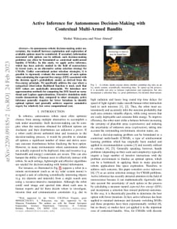 Active Inference for Autonomous Decision-Making with Contextual
  Multi-Armed Bandits