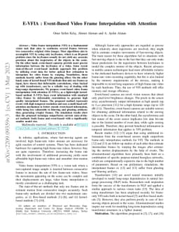 E-VFIA : Event-Based Video Frame Interpolation with Attention