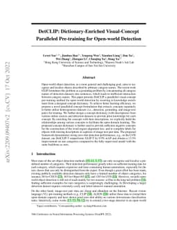 DetCLIP: Dictionary-Enriched Visual-Concept Paralleled Pre-training for
  Open-world Detection