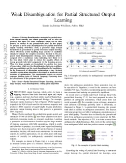 Weak Disambiguation for Partial Structured Output Learning