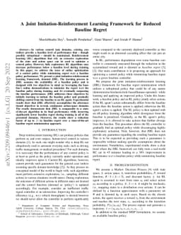 A Joint Imitation-Reinforcement Learning Framework for Reduced Baseline
  Regret