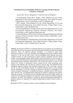 Attributed Network Embedding Model for Exposing COVID-19 Spread
  Trajectory Archetypes