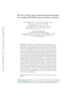 Review of data types and model dimensionality for cardiac DTI
  SMS-related artefact removal