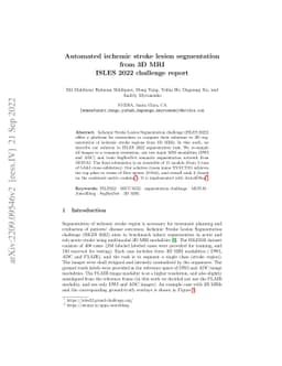 Automated ischemic stroke lesion segmentation from 3D MRI