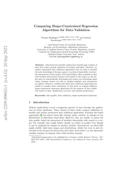 Comparing Shape-Constrained Regression Algorithms for Data Validation