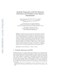 Symbolic Regression with Fast Function Extraction and Nonlinear Least
  Squares Optimization