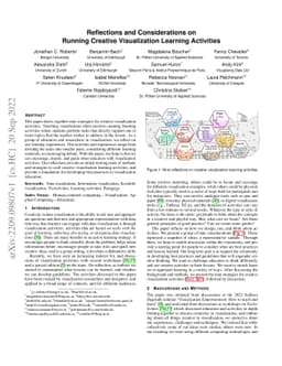 Reflections and Considerations on Running Creative Visualization
  Learning Activities