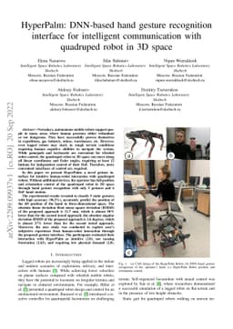 HyperPalm: DNN-based hand gesture recognition interface for intelligent
  communication with quadruped robot in 3D space