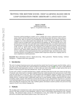 Setting the rhythm scene: deep learning-based drum loop generation from
  arbitrary language cues