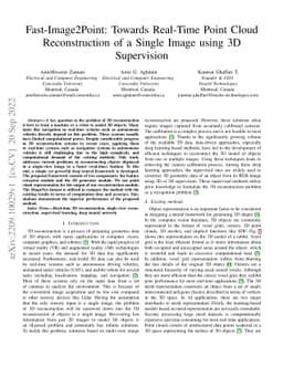 Fast-Image2Point: Towards Real-Time Point Cloud Reconstruction of a
  Single Image using 3D Supervision